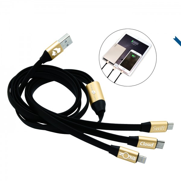 כבל טעינה משולב יוקרתי וניתן למיתוג